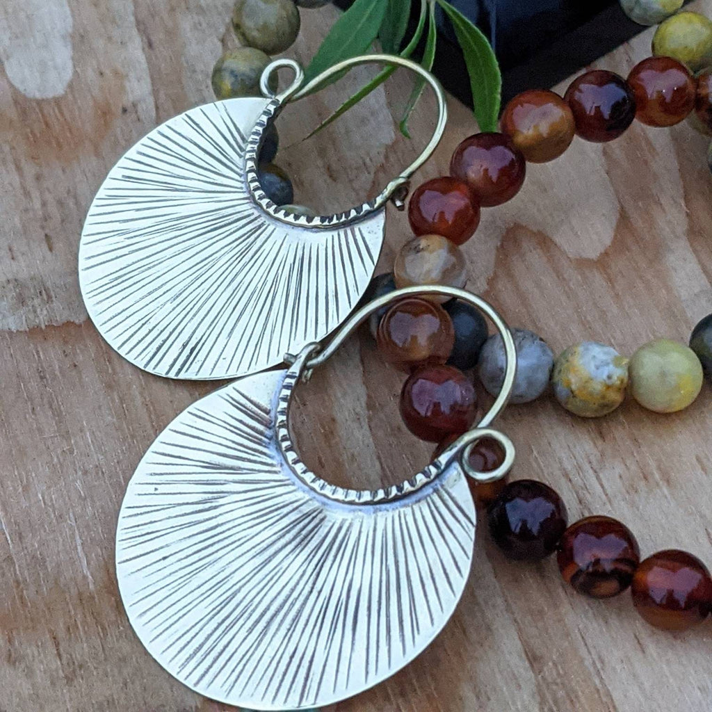 Handmade Brass Boho Dangle Earrings: Ethnic Style