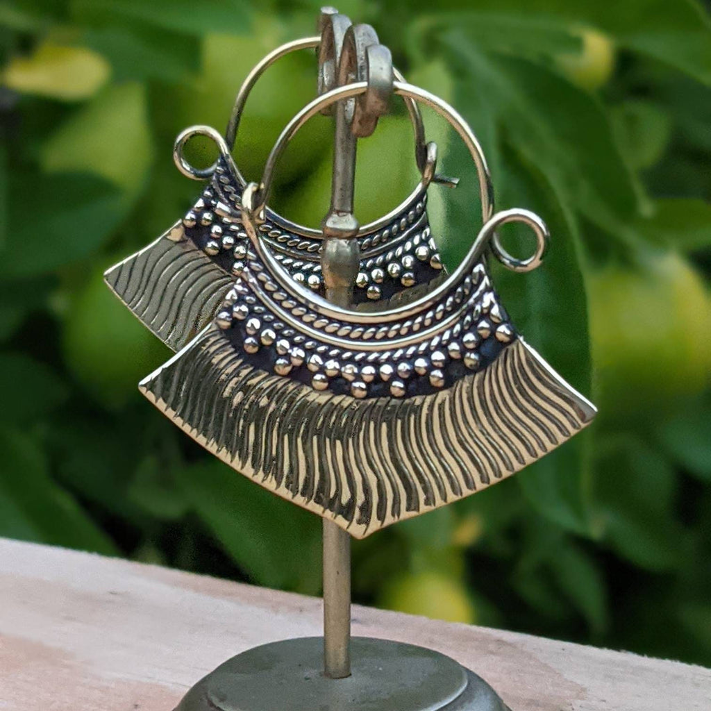Handmade Brass Boho Dangle Earrings: Ethnic Style