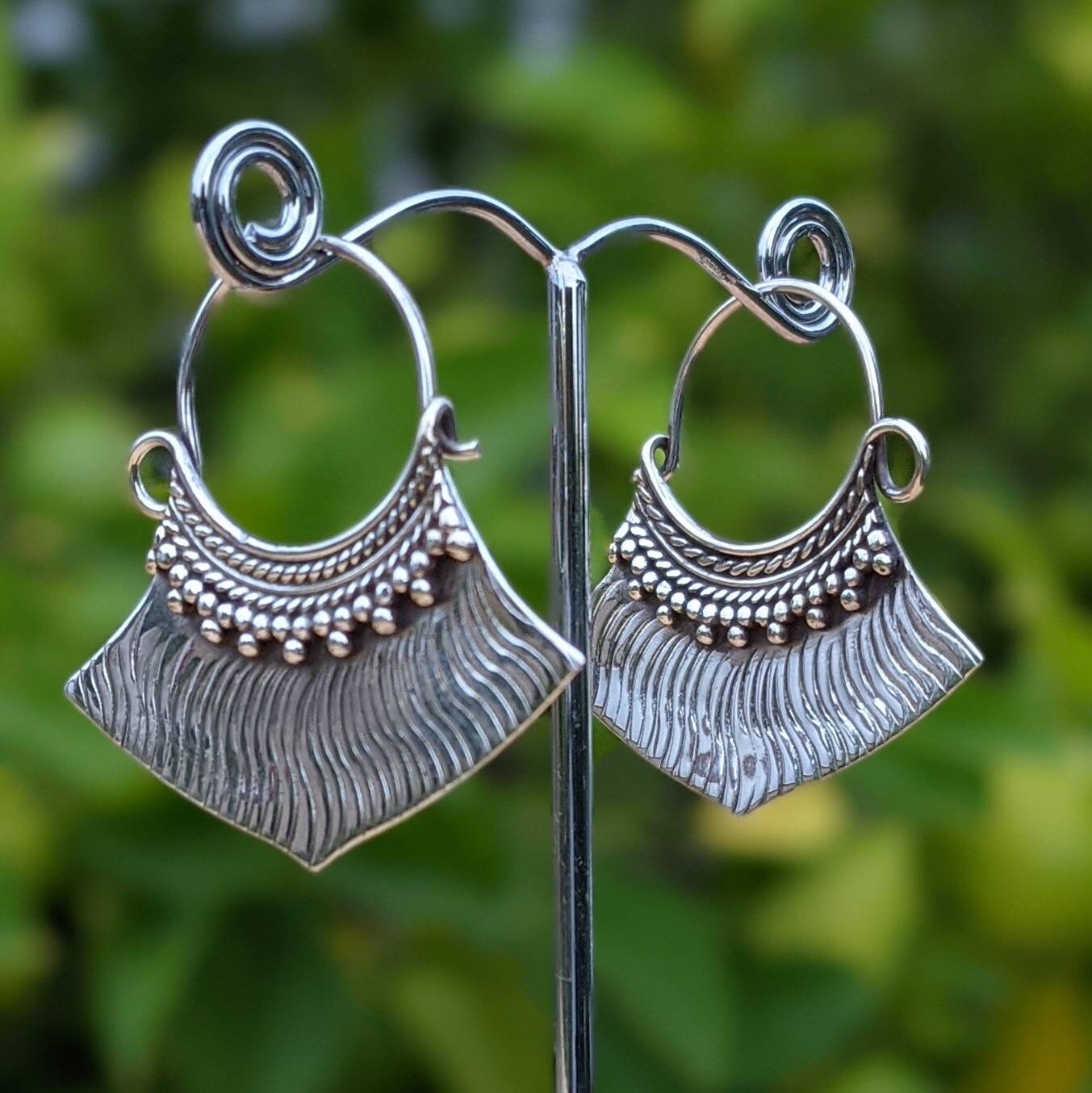 Plan white brass earrings boho earrings ethnic style for any occasion handmade with Care
