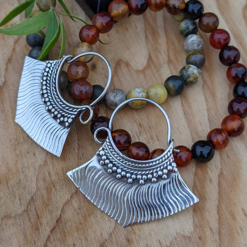 Plan white brass earrings boho earrings ethnic style for any occasion handmade with Care