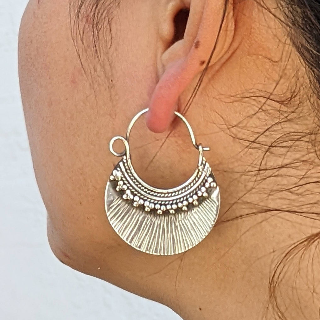 Plan white brass earrings boho earrings ethnic style for any occasion handmade with Care