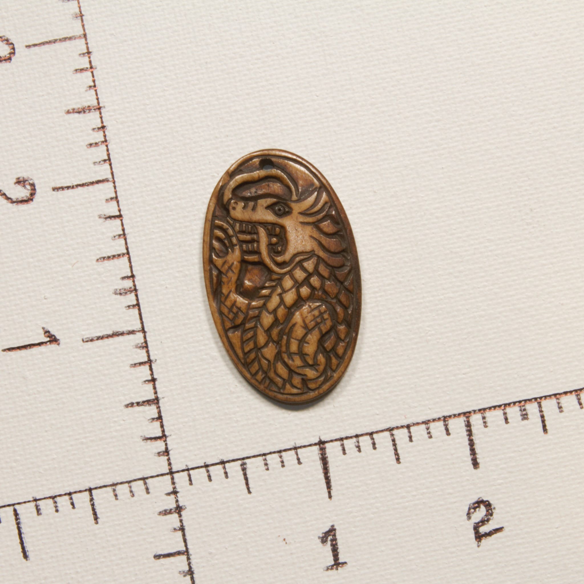 Hand-Carved Yak Bone Dragon/Lizard Amulet – Tibetan Tribal Jewelry
