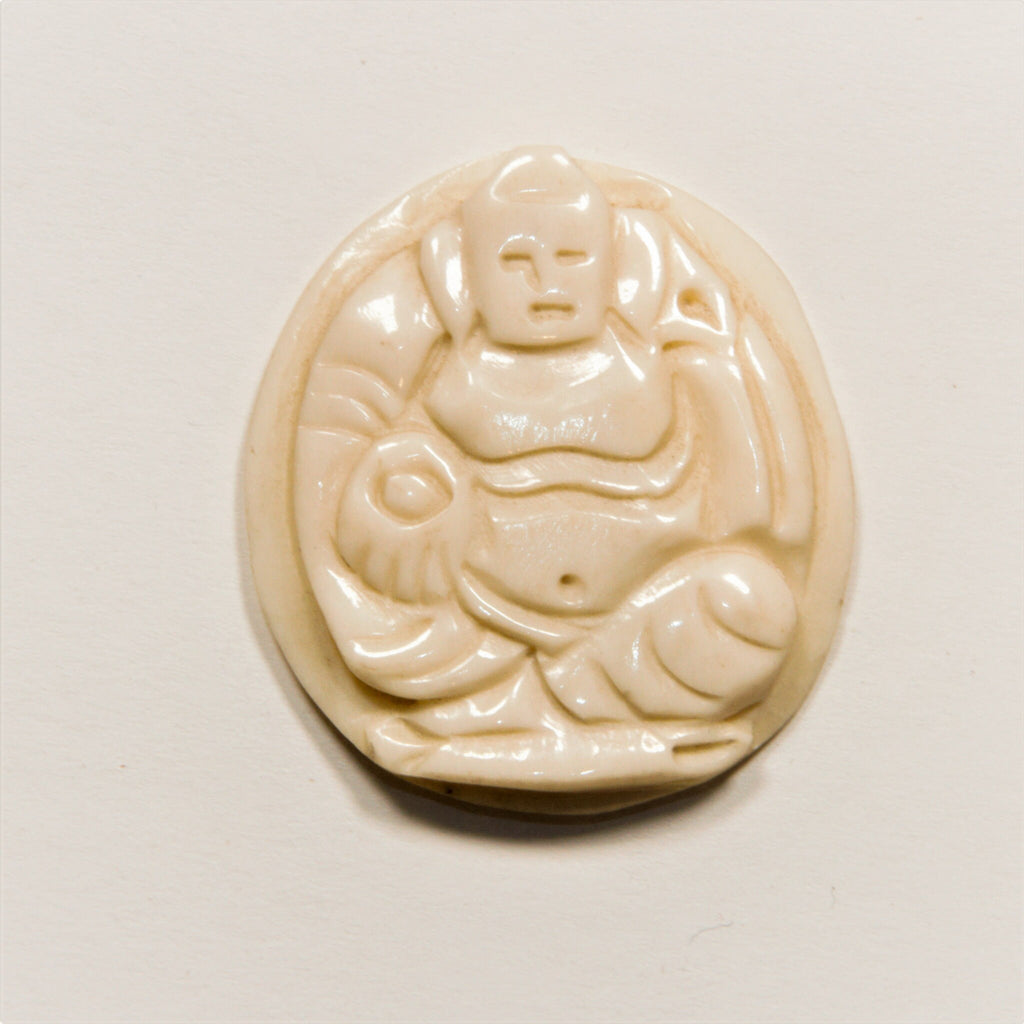 Happy Buddha yak bone carved Himalayan region