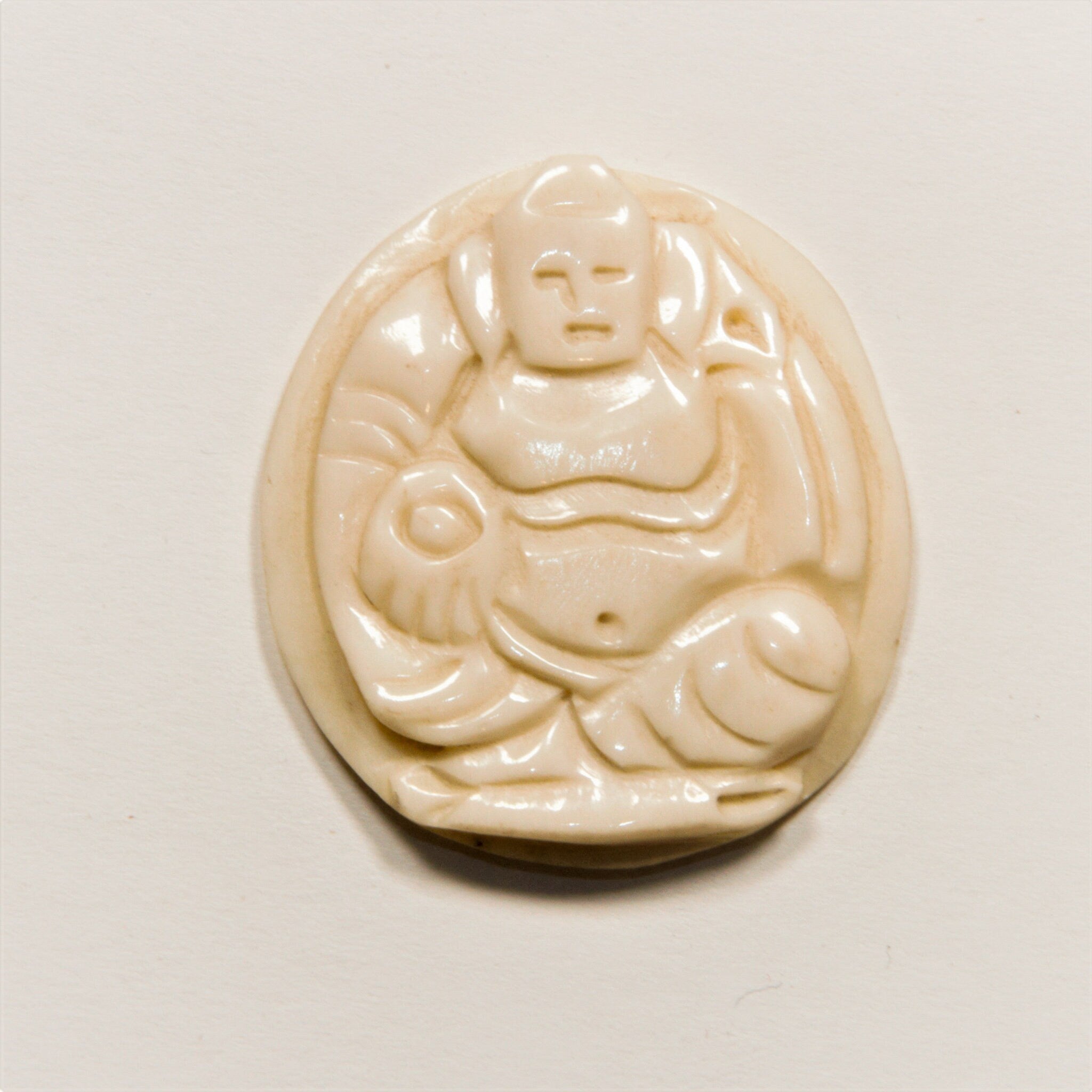 Happy Buddha yak bone carved Himalayan region