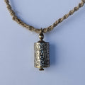 Hand made Tibetan Om Mantra carved prayer wheel Key or charm pendant
