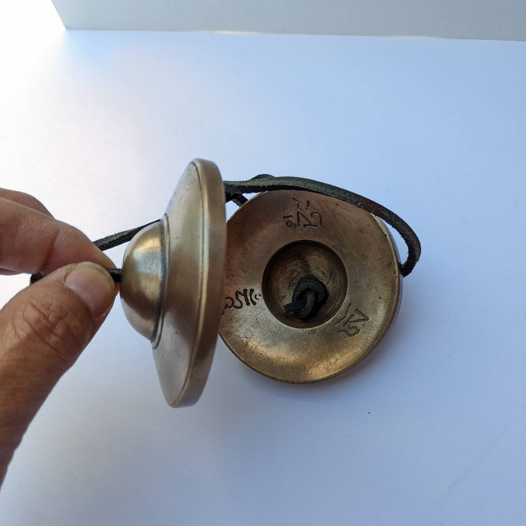 3" Bronze Tingsha Bells: Sound Healing Meditation Tool, ting sha. Tibean Bell