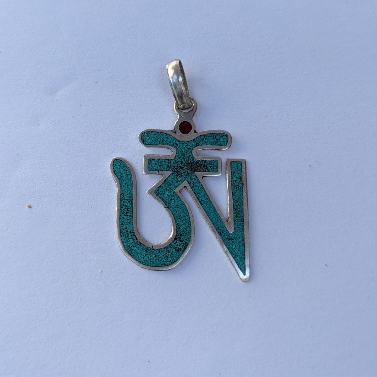 Tibetan Om Pendant: Turquoise Healing Jewelry