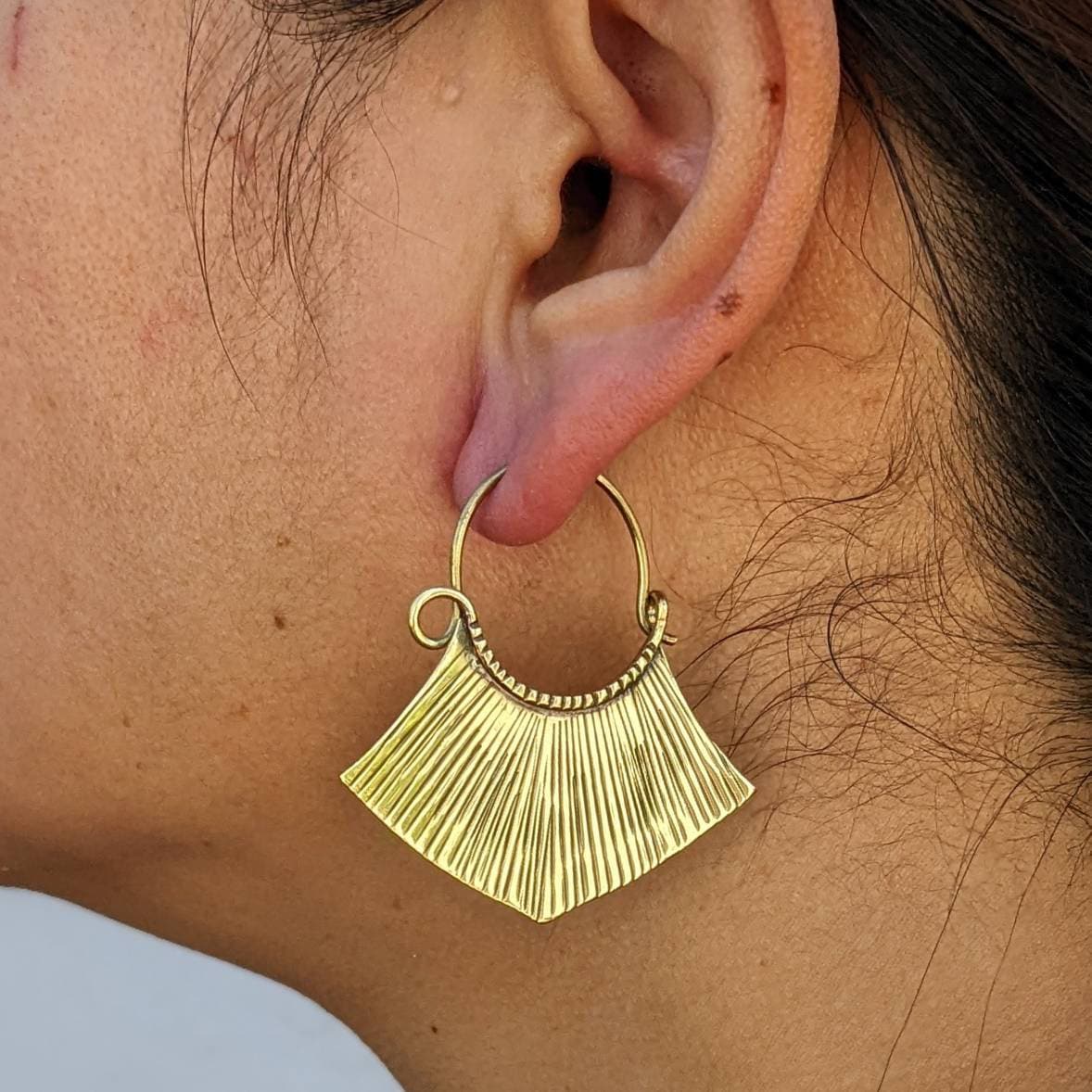 Handmade Brass Boho Dangle Earrings: Ethnic Style
