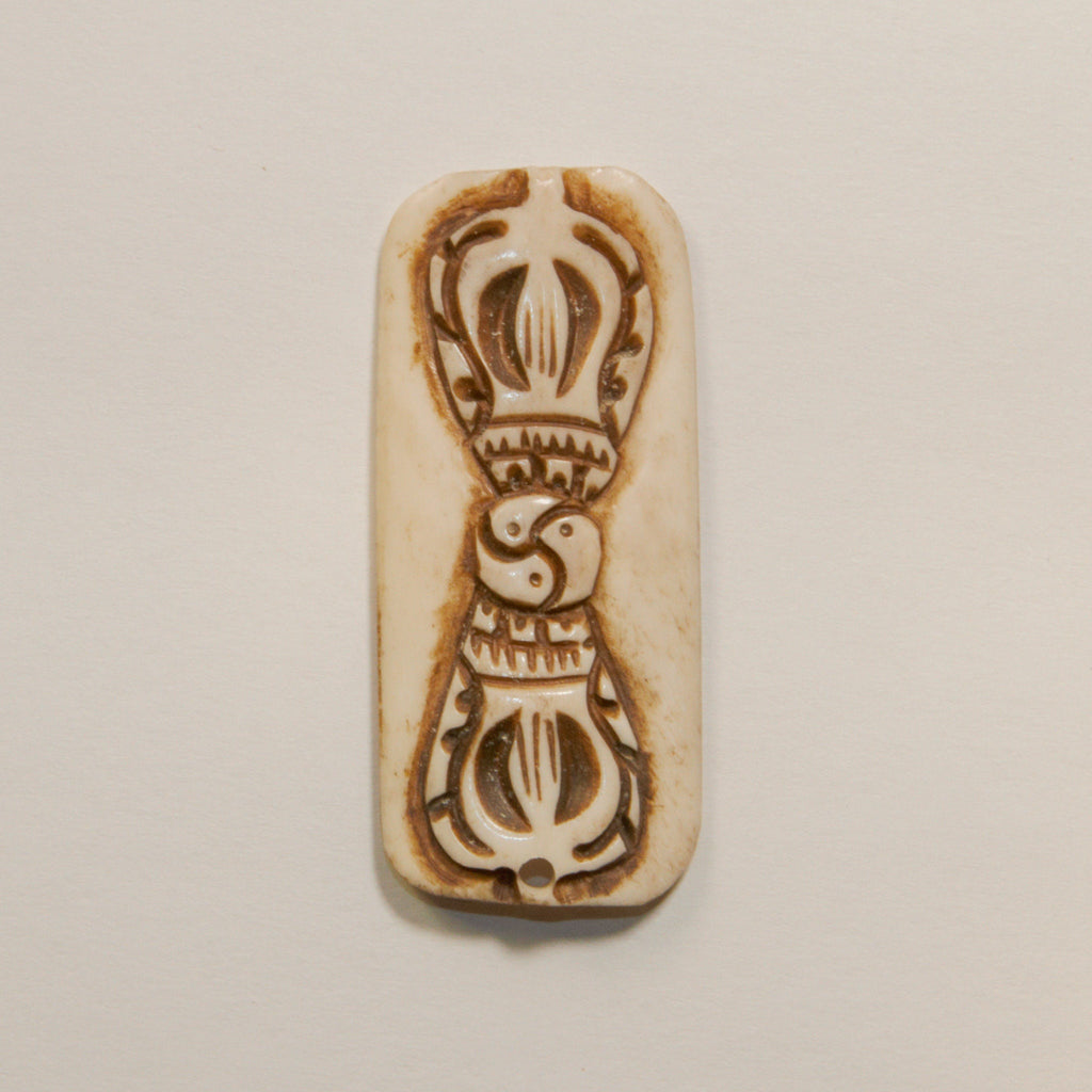 Yak bone Dorje finest work of art pendant button