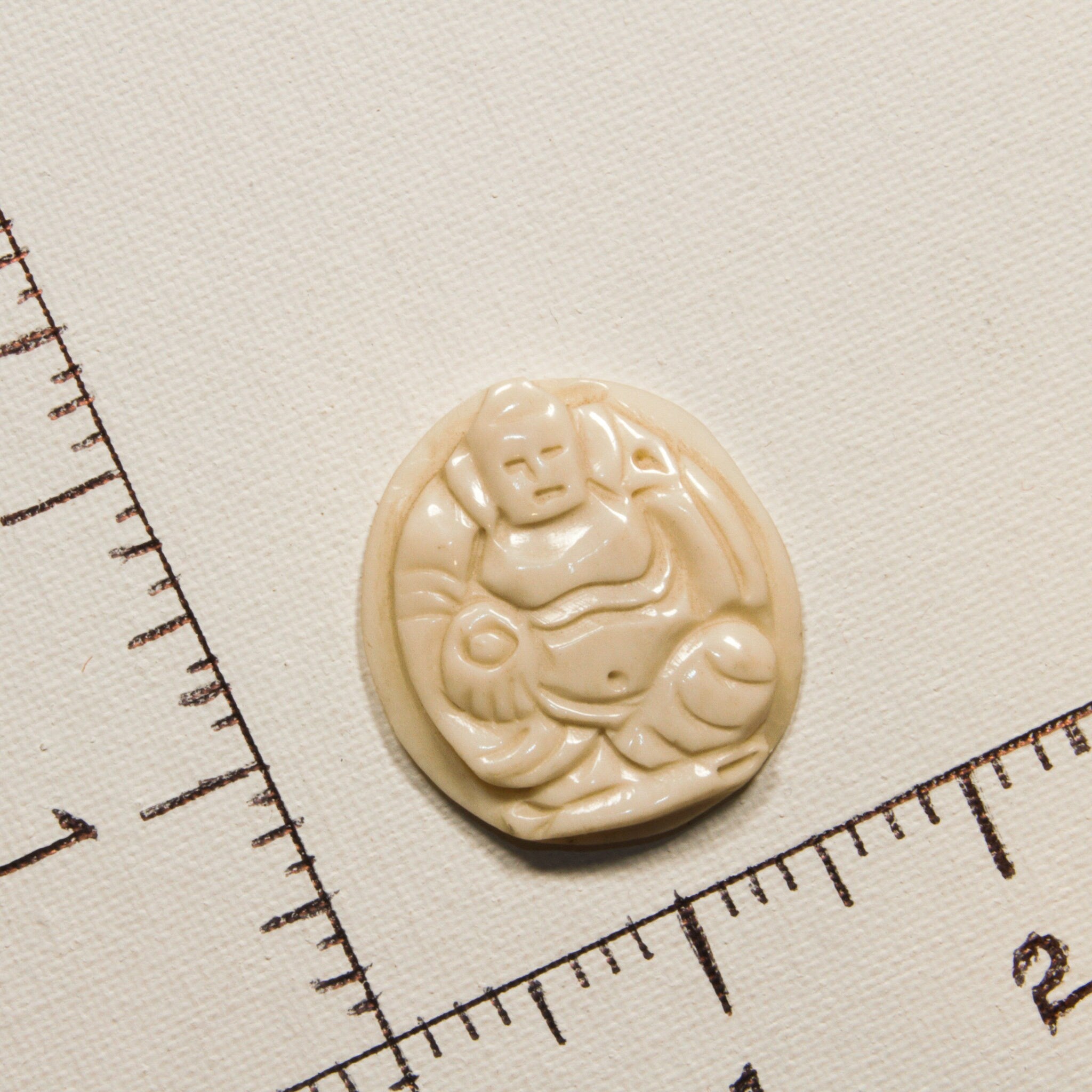 Happy Buddha yak bone carved Himalayan region