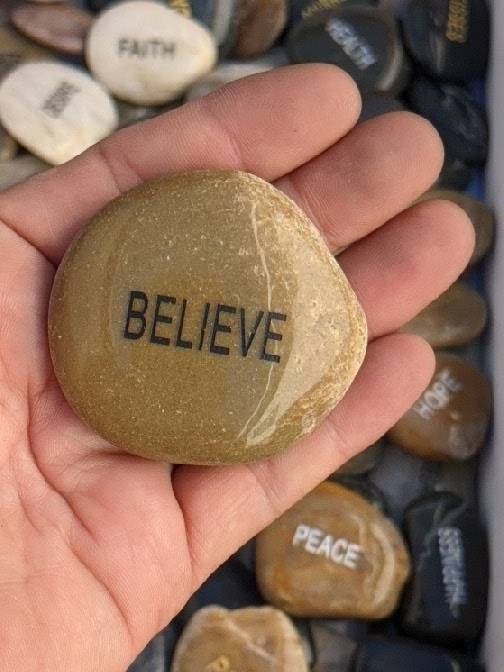 Engraved River Rock Word Stones  Single Words, Sold Individually