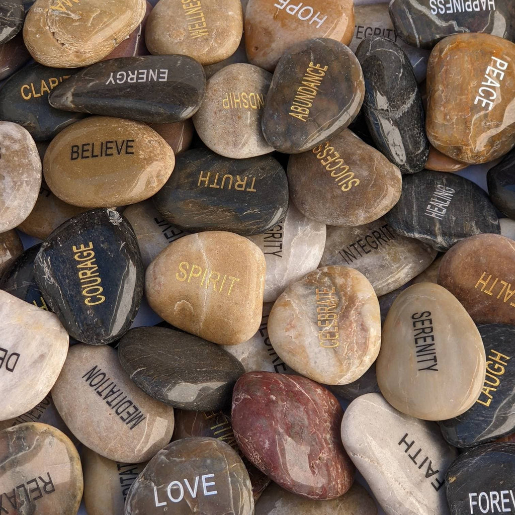 Engraved River Rock Word Stones  Single Words, Sold Individually