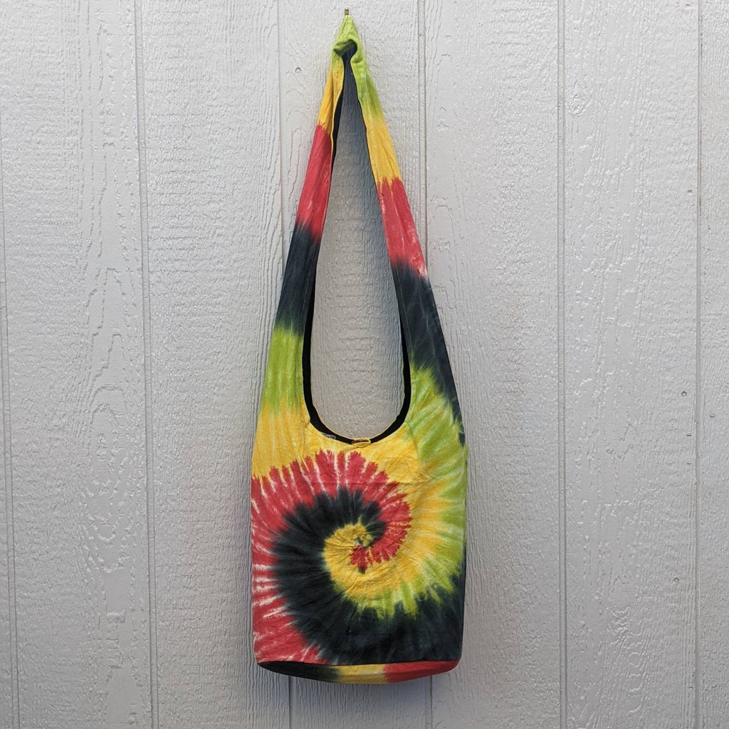 Tie Dye Cotton Shoulder Bag: Vibrant Sunburst Crossbody