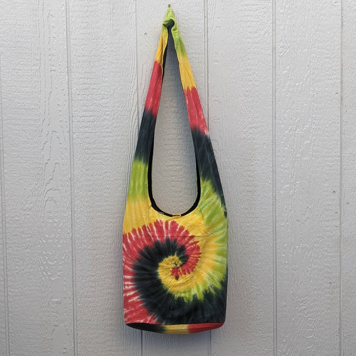 Tie Dye Cotton Shoulder Bag: Vibrant Sunburst Crossbody