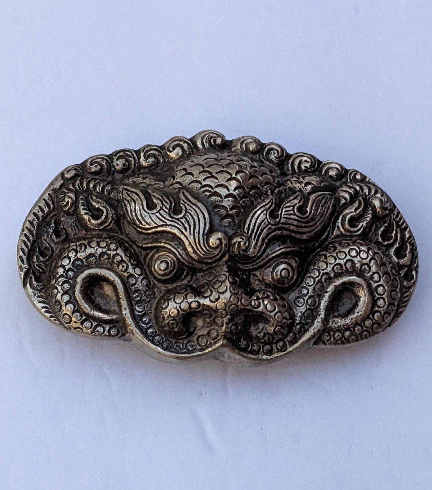 Exotic Tibetan Chhepu Belt Buckle