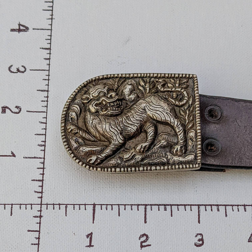Exotic Tibetan Snow Lion Belt Buckle