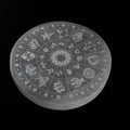 Zodiac Engraved Selenite Plate: Crystal Charging Wand, 10 cm
