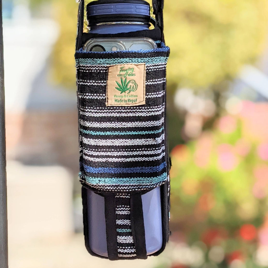 Water bottle holder and phone Pocket or small change Pocket