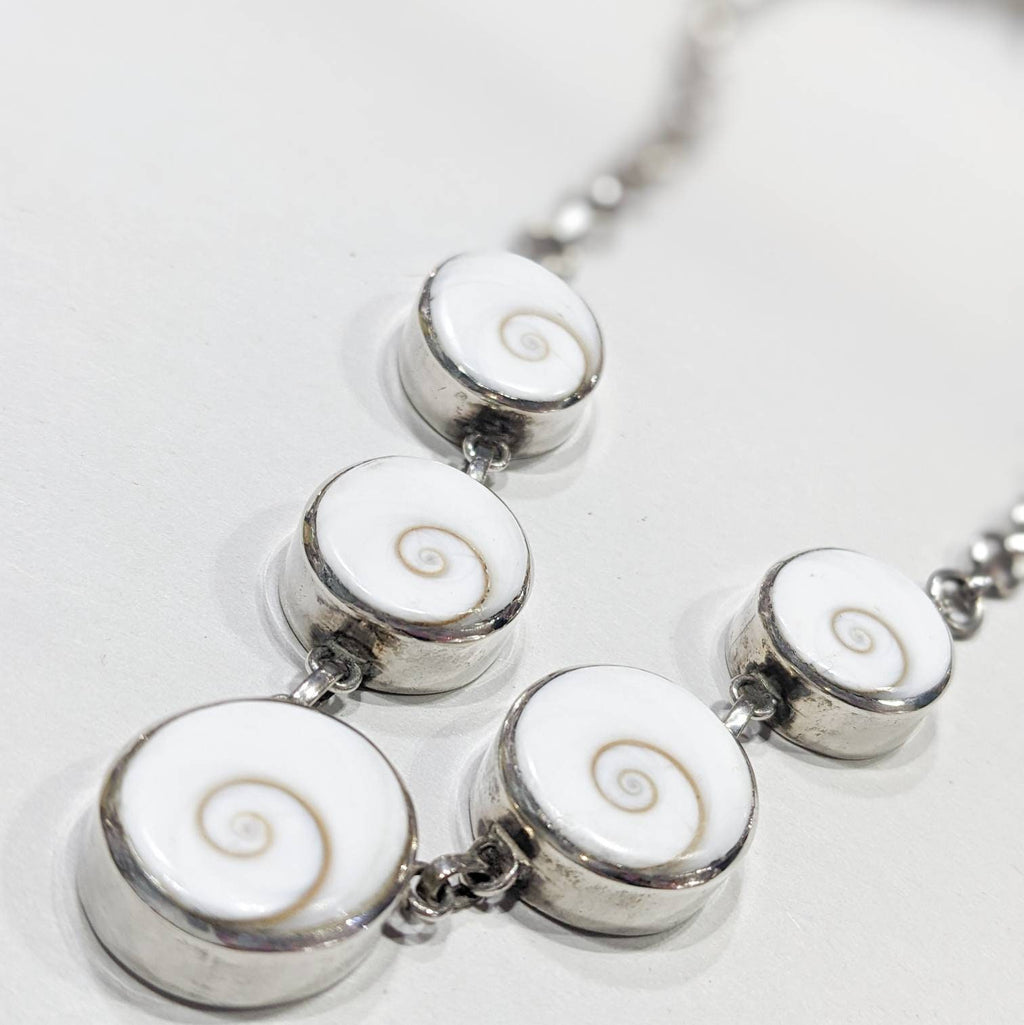Vintage Shiva eye pure silver necklace