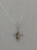 Labradorite Gemstone Silver Handmade Pendant: 925 Sterling Silver Pendant-Oval  Pendant-Gift for her-Anniversary (T1101-003.3)