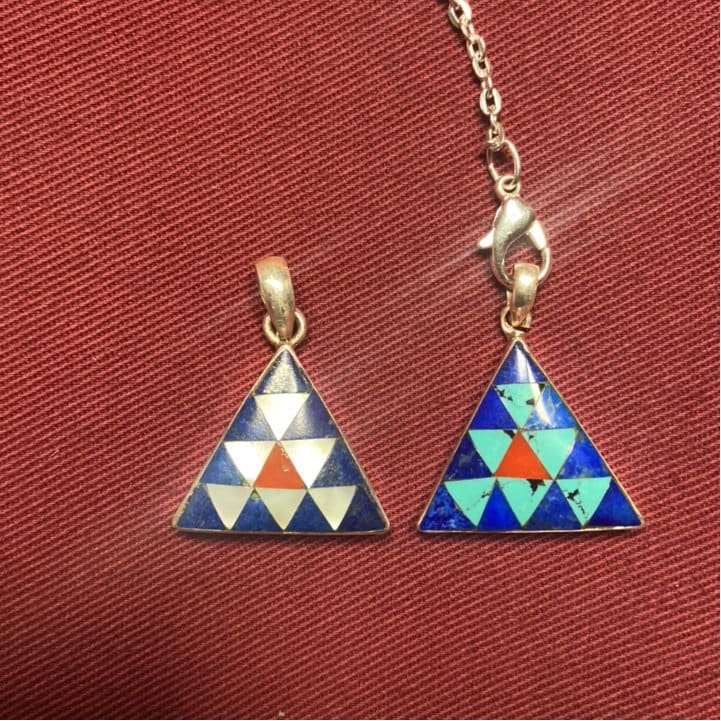 Zuni Multi color triangle pendant.( T1103-012 )