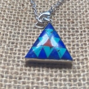 Zuni Multi color triangle pendant.( T1103-012 )