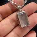 P3/26 - Rose Quartz Pendant with sterling silver, for men or women (T12-026)