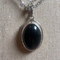 P3/32 - Natural Black Onyx Gemstone of Silver Pendant (T12-032)