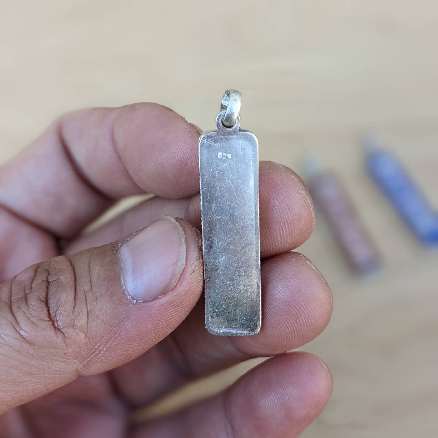 Tibetan Silver Amulet: Om Mani Padme Hum Turquoise Pendant T1101