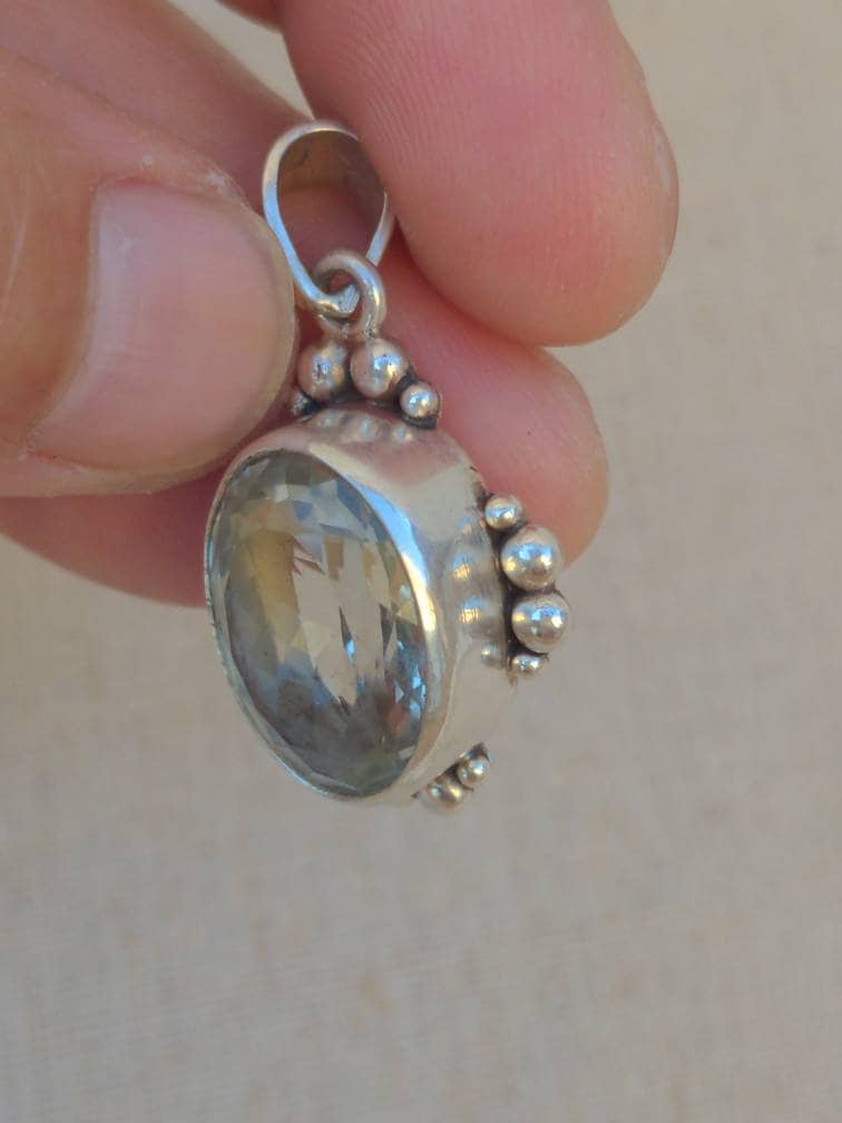 Handmade Oval Citrine Pendant: 925 Sterling Silver Gemstone