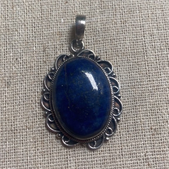 P3/60 -Lapis lazuli Gemstone Silver Handmade Pendant(T12-060)