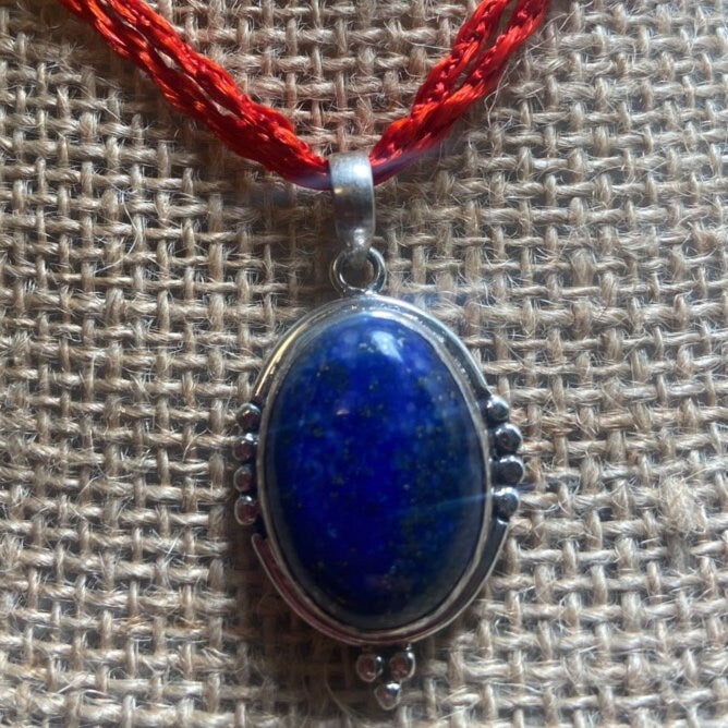 P3/60 -Lapis lazuli Gemstone Silver Handmade Pendant(T12-060)