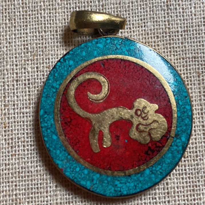 Tiki Figure Polynesian Art, P4/1- Different Animal symbol Brass Pendants (T12/2-021)