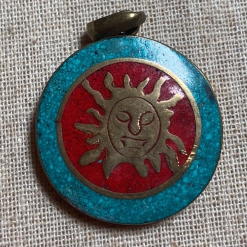Tiki Figure Polynesian Art, P4/1- Different Animal symbol Brass Pendants (T12/2-021)