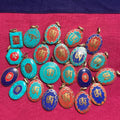 P4/3- Buddhist Om letter, Buddha Eye, Kalachakra Letter, Endless Knot Symbol Tibetan Pendant (T12-2/3)