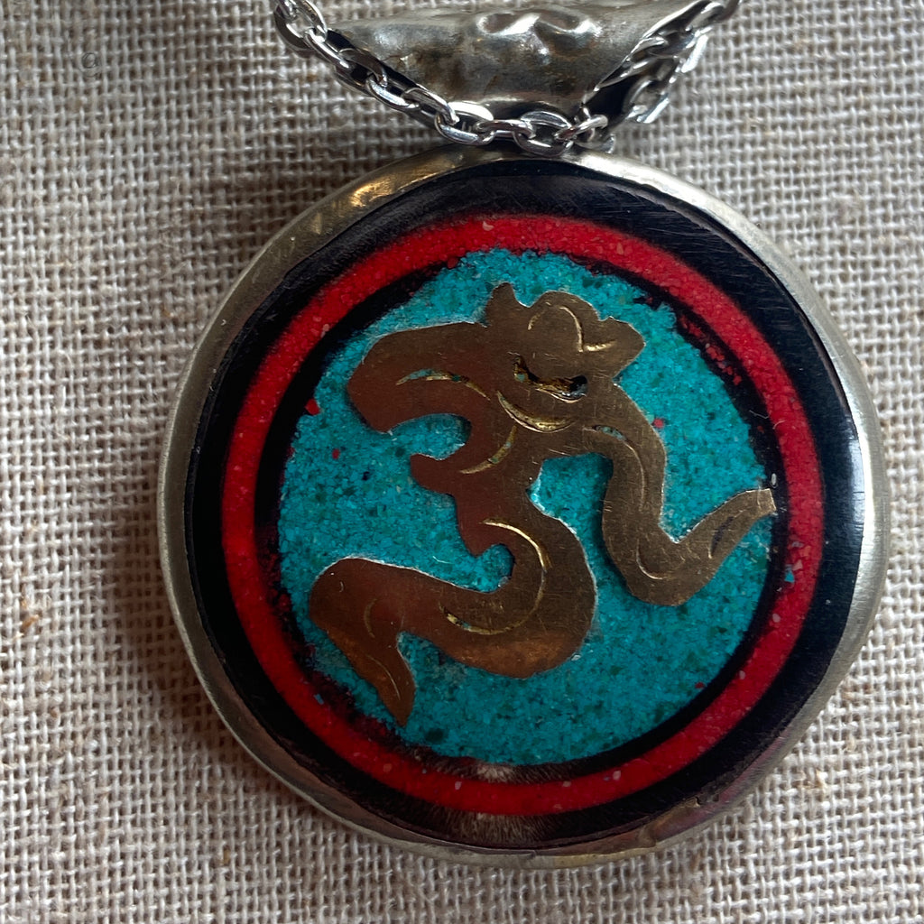 P4/7- Hindu Om Mani Padme Hug,Necklace Pendant of Monkey Symbol back (T12-2/7)