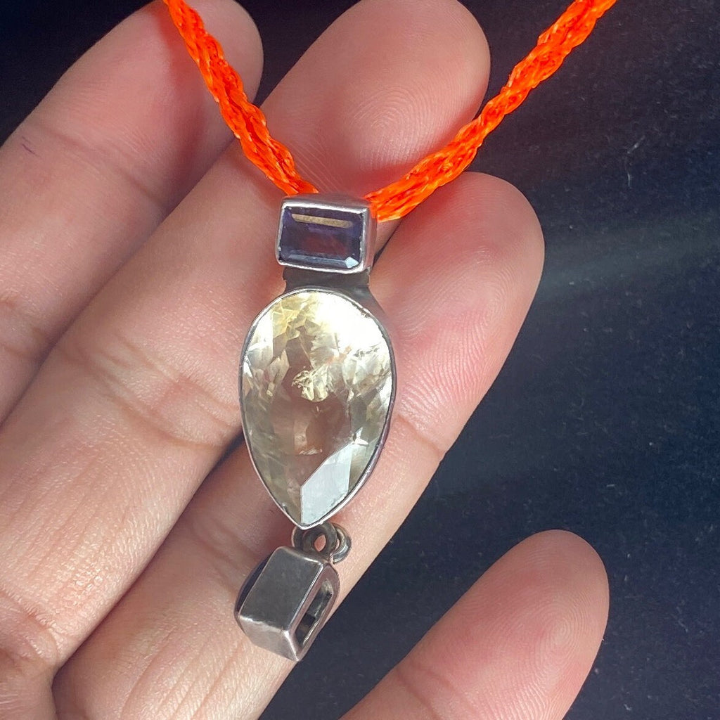 P5/3 -Rose Quartz Pendant with sterling silver, for men or women(T12-3/3)