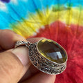 Sterling Silver Celtic Citrine Pendant: Handmade Filigree Necklace
