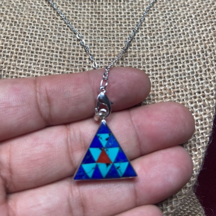 Zuni Multi color triangle pendant.( T1103-012 )