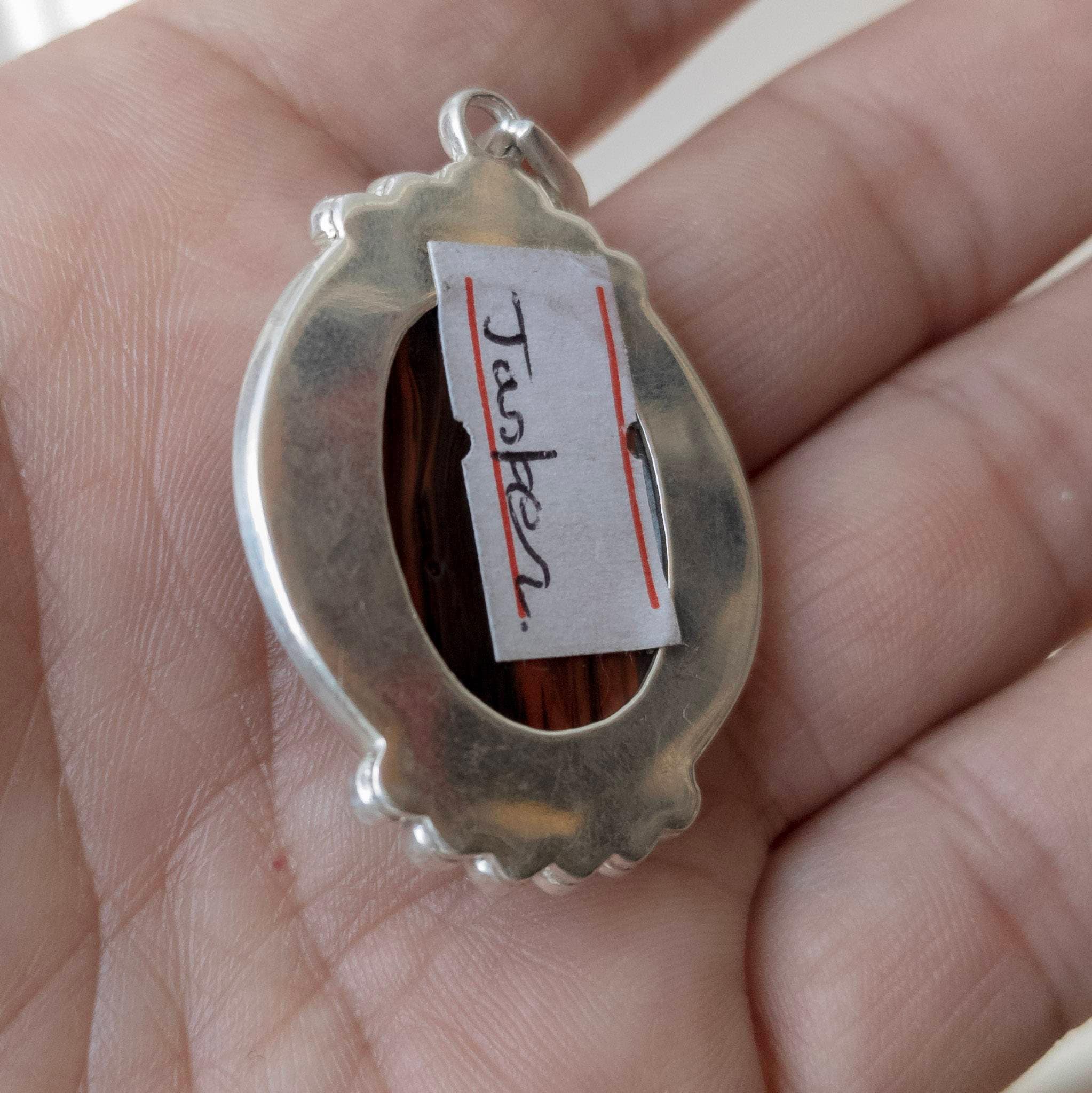 Red Jasper gemstone Necklace 925 Sterling Silver  Pendant (T1101-004.6)