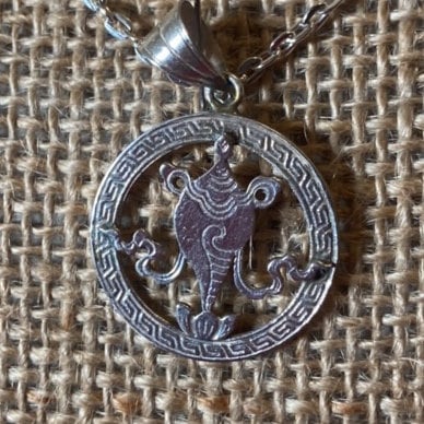Conch Shell of Far Renown:(Silver Pendant of Auspicious symbol) (T1102-004.6)