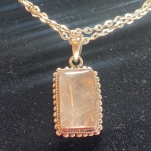 P3/26 - Rose Quartz Pendant with sterling silver, for men or women (T12-026)