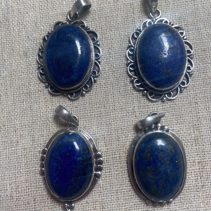 P3/60 -Lapis lazuli Gemstone Silver Handmade Pendant(T12-060)