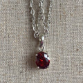 19-Garnet Gemstone Silver Handmade Pendant: 925 Sterling Silver Pendant-Oval Garnet Pendant-Gift for her-Anniversary (T1101-003.6)
