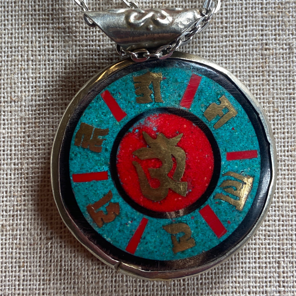 P4/7- Hindu Om Mani Padme Hug,Necklace Pendant of Monkey Symbol back (T12-2/7)