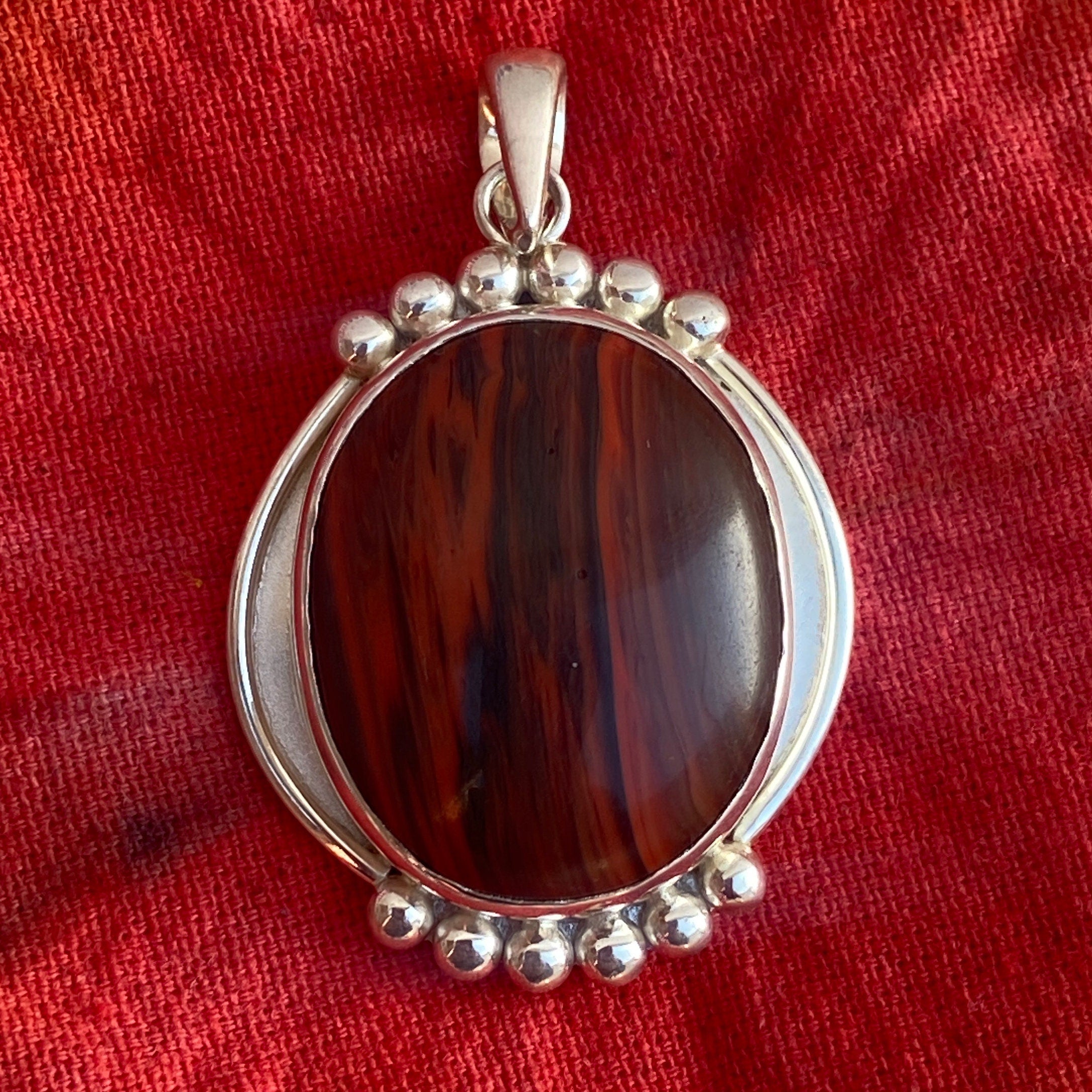 Red Jasper gemstone Necklace 925 Sterling Silver  Pendant (T1101-004.6)