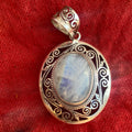Handmade 925 Sterling Silver Moonstone Pendant Necklace