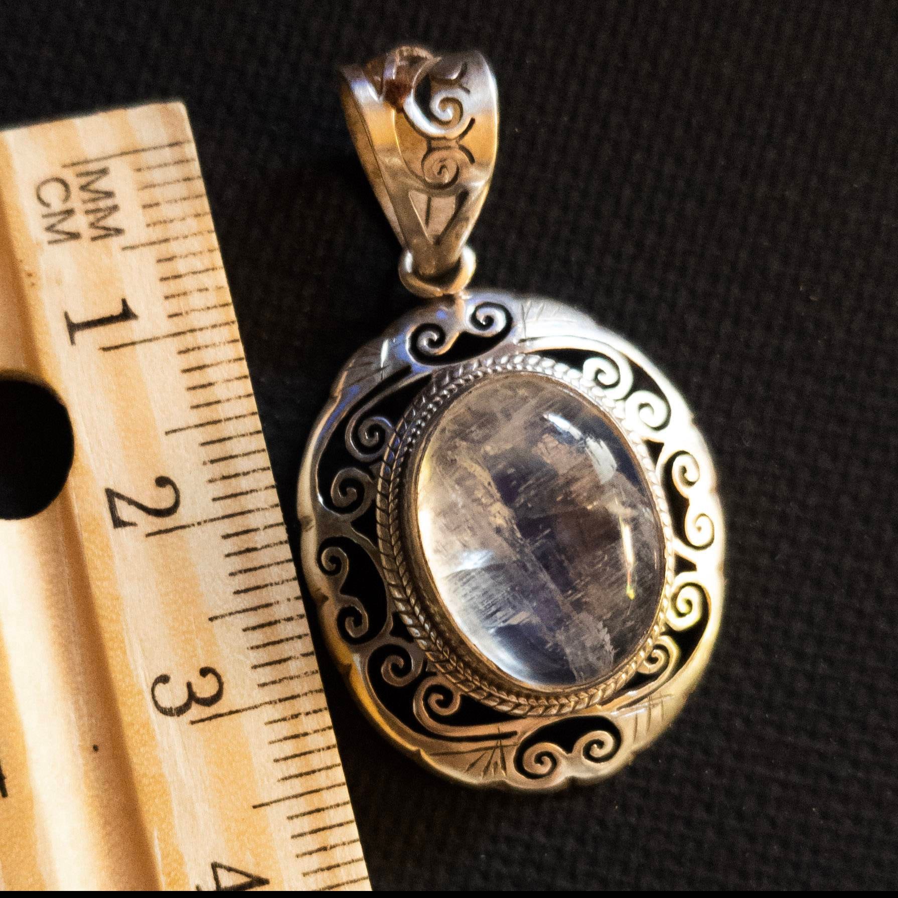 Handmade 925 Sterling Silver Moonstone Pendant Necklace