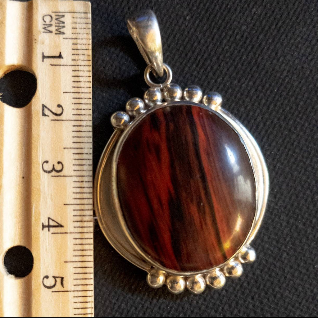 Red Jasper gemstone Necklace 925 Sterling Silver  Pendant (T1101-004.6)
