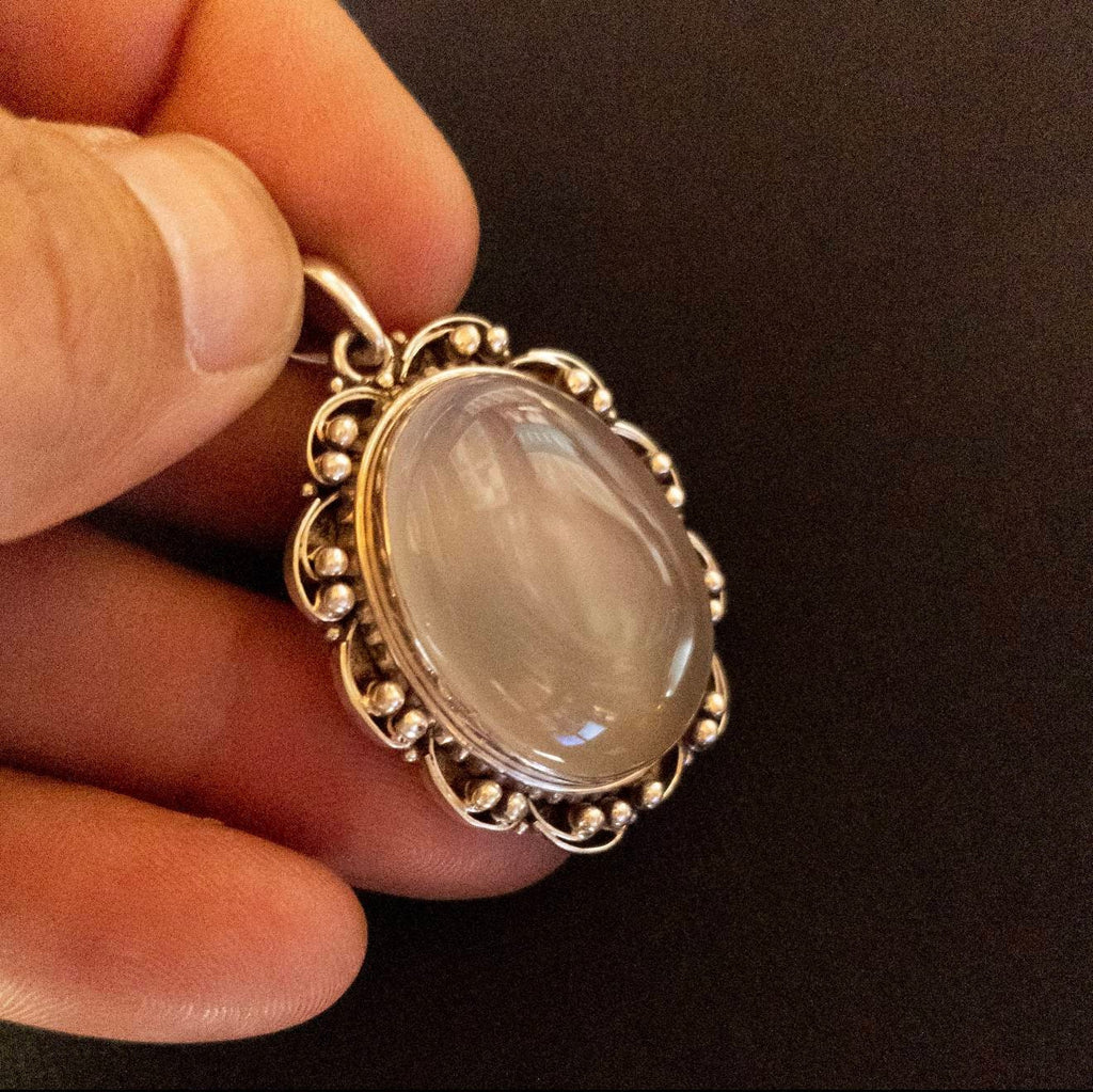 Handmade Moonstone Pendant: 925 Sterling Silver Gemstone Necklace